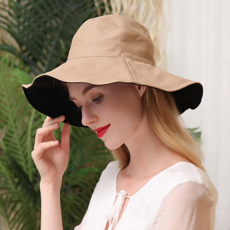 帽子女韩版潮适合短发遮阳防晒太阳帽渔夫防晒双面帽子春秋款时尚|msdalam kategori Aksesori/Belt kulit/Hat/Muffler, Hat - dari Buy2taobao.com untuk memberikan perkhidmatan ejen Taobao profesional membeli