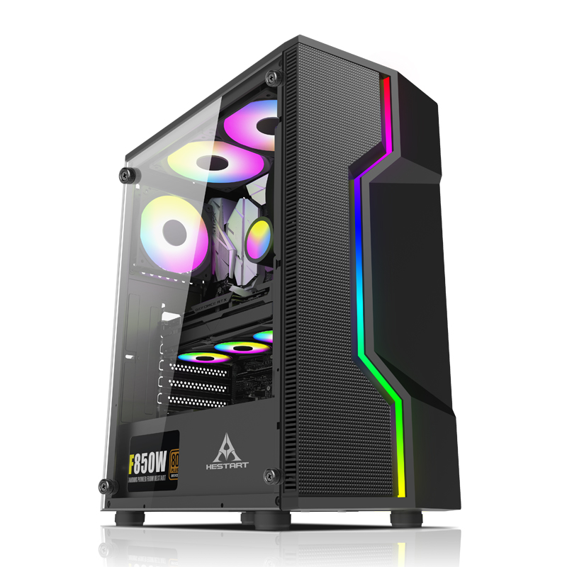 黑石塔超聚变 冷风机箱 灯条面板玻璃侧透机箱 ATX(大板) 240水冷