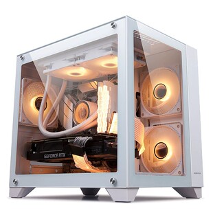 金河田海景房机箱M-ATX白色包豪斯mini全侧透240水冷紧凑型主机箱