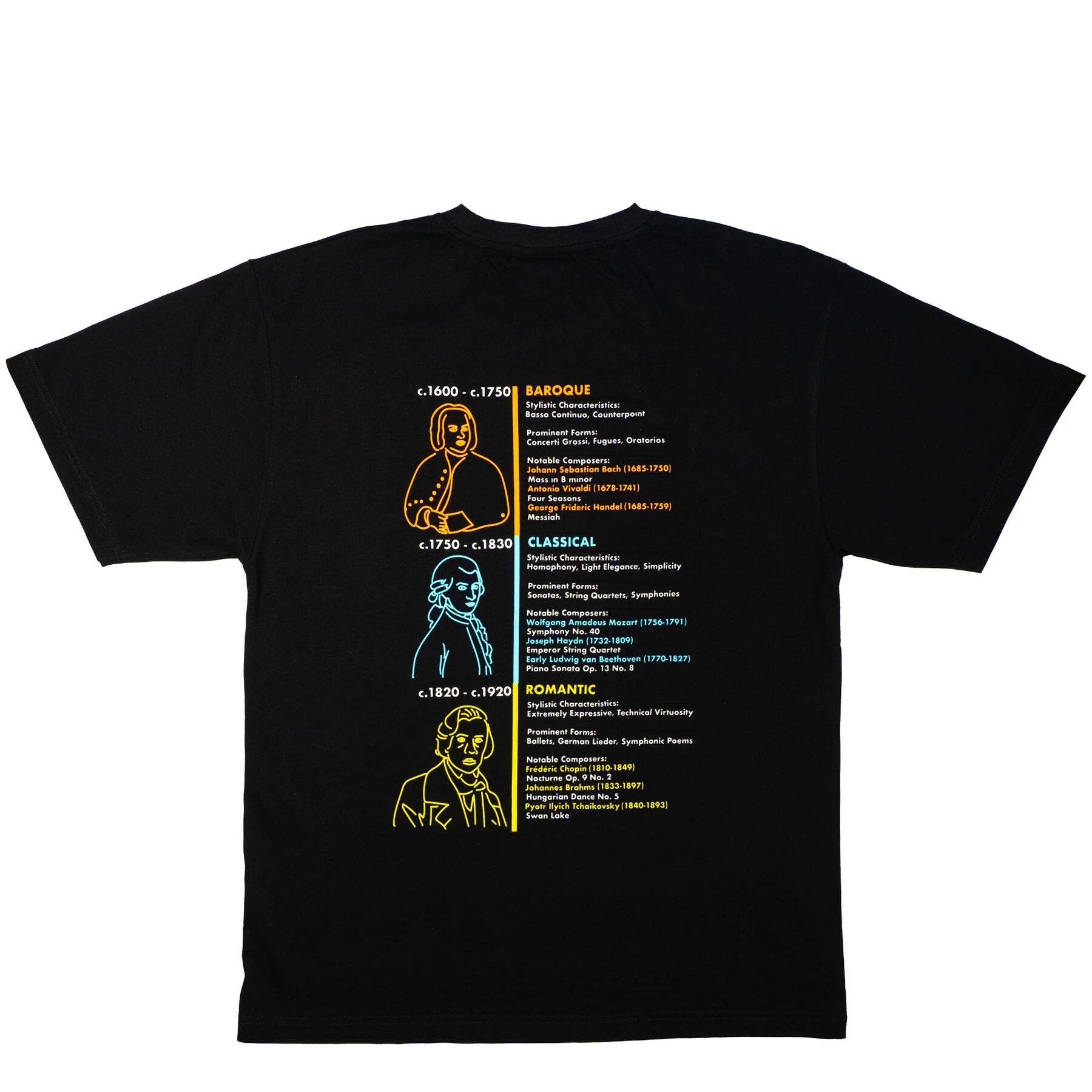 MUSIC HISTORY GRAPHIC T-SHIRT双琴侠周边短袖T恤新款纯棉练琴服