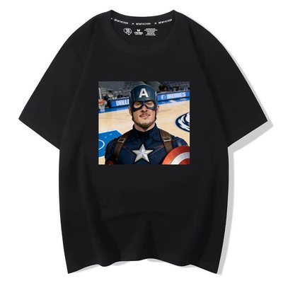 独行侠库珀弗拉格T恤短半袖纯棉男女美国队长美国篮球运动员NBA潮