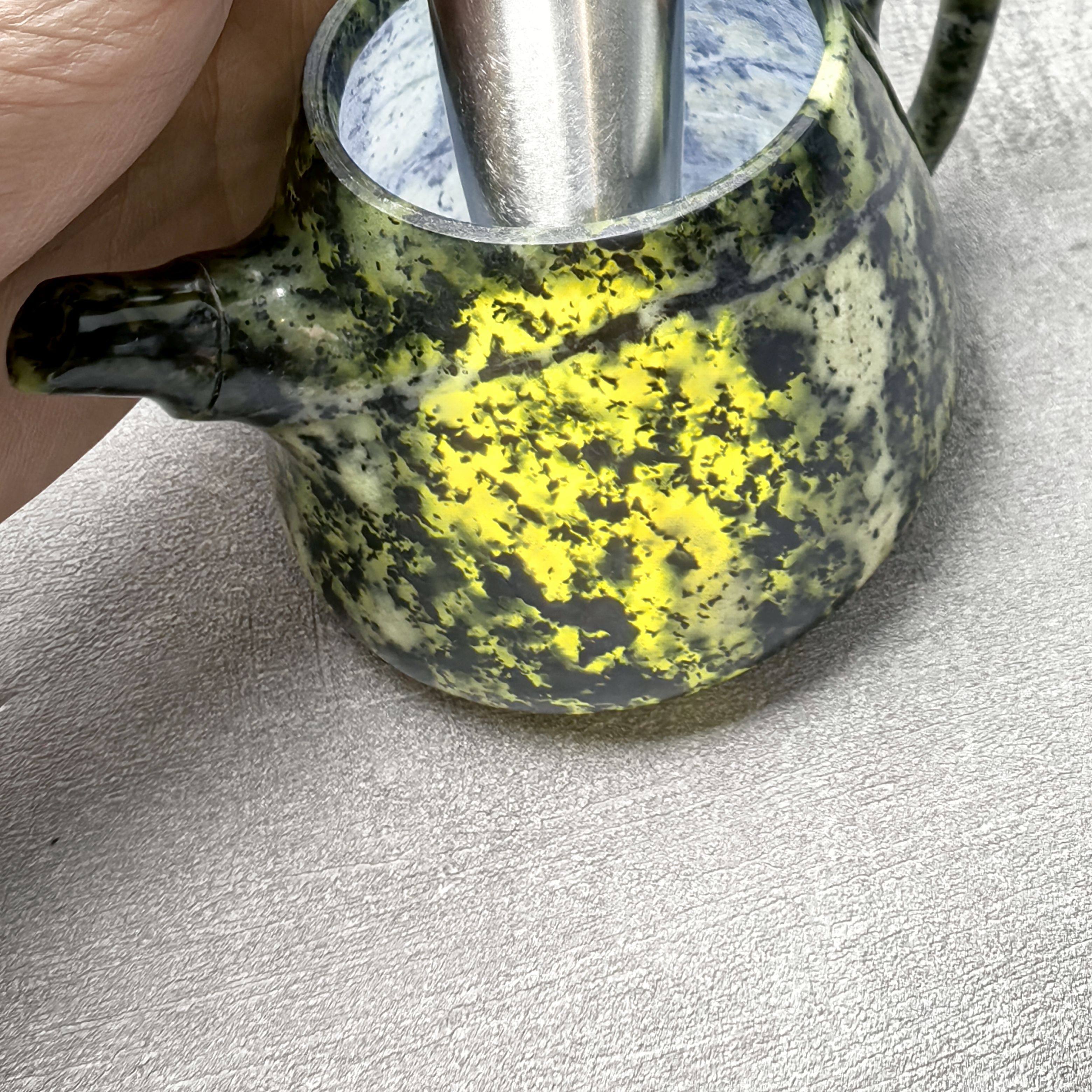 西藏藏玉药王石大容量茶壶250ml玉化强磁竹节壶煮水微量元素2247