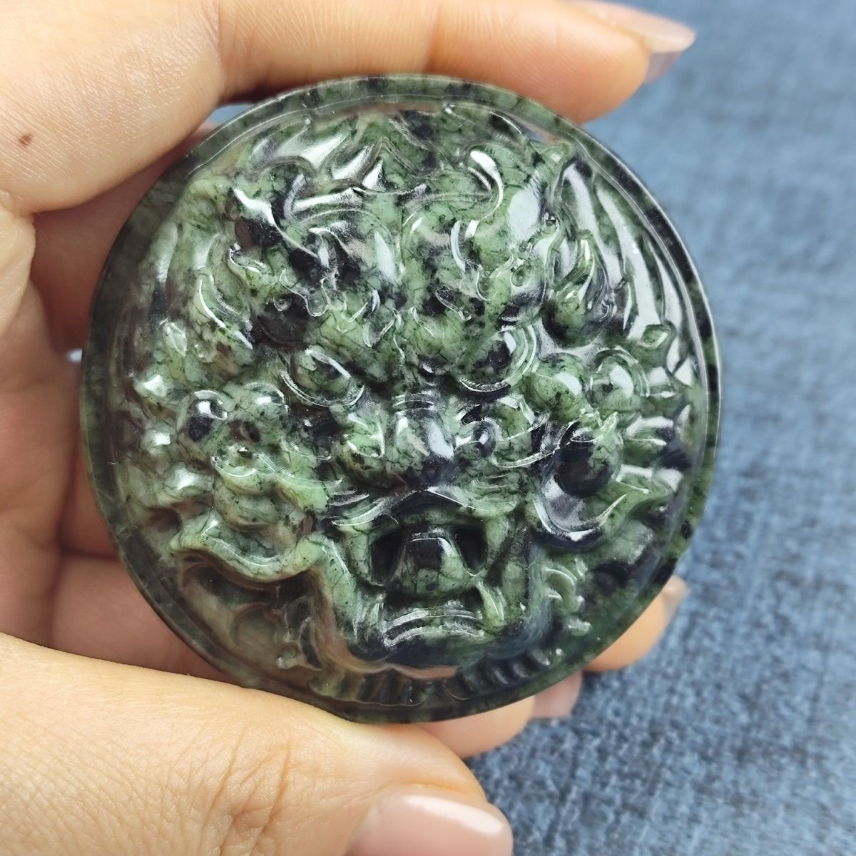 一图一物苏工手艺西藏药王石麒麟雕刻皮带扣男士腰扣私人定制9740