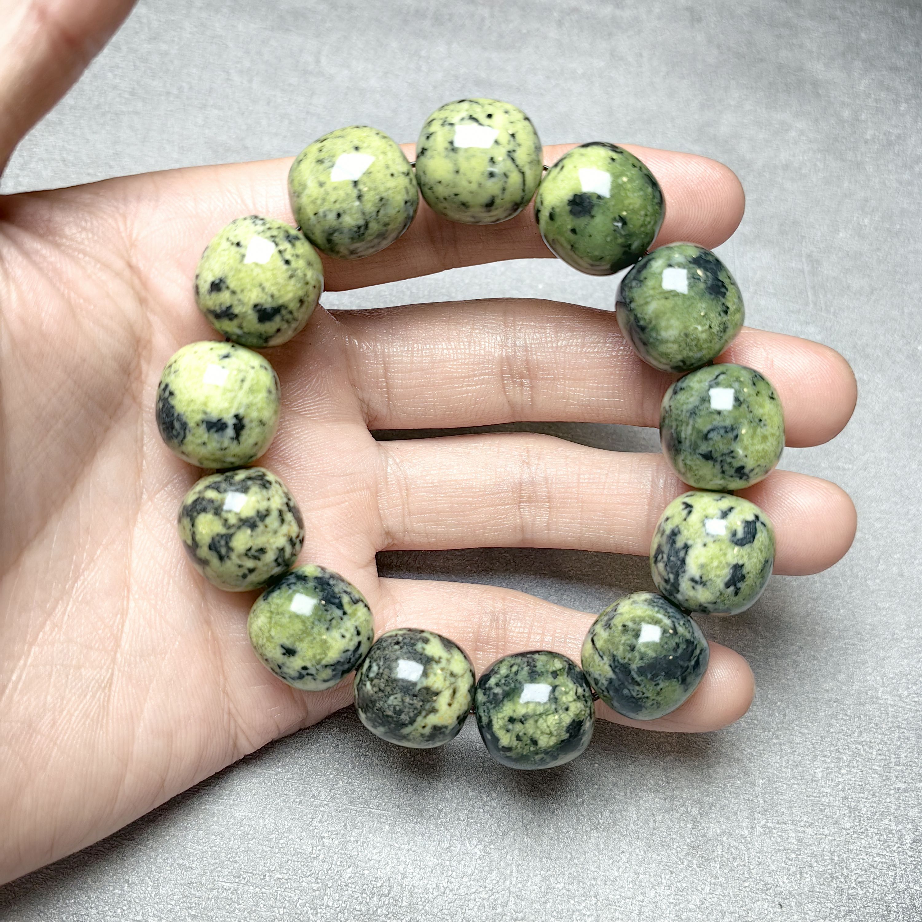 西藏藏玉自然药王正品手链黄皮16m10562强磁养生能量老型珠手串