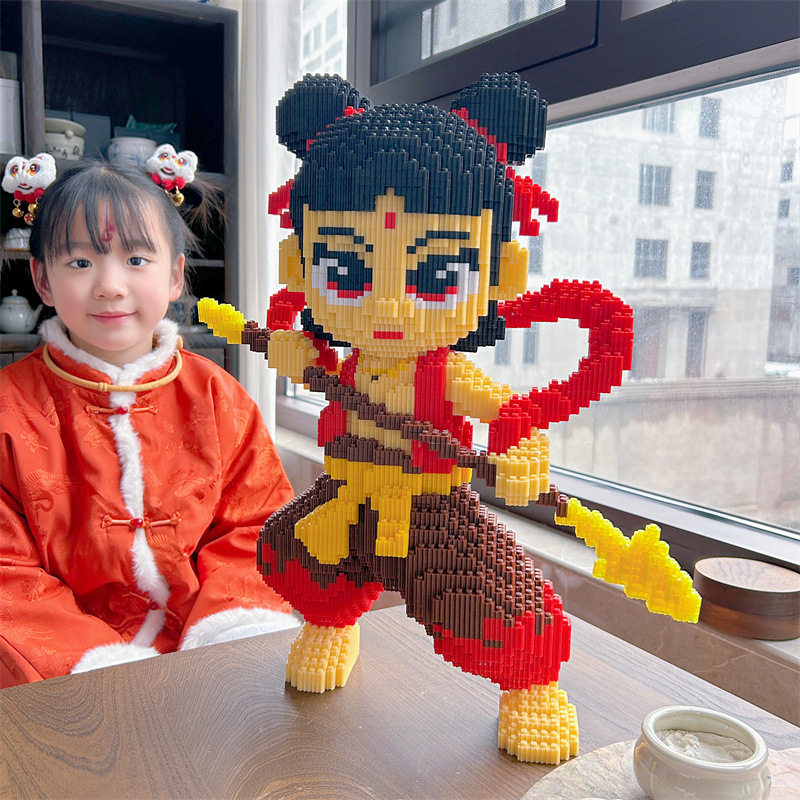 爆款夜光颗粒哪吒积木玩具高难度小颗粒儿童益智拼图摆件礼物玩具,玩具/童车/益智/积木/模型,普通塑料积木,淘宝优惠券,粉丝福利购,淘宝优惠卷