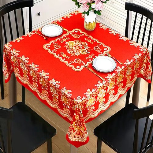 防辣椒油加厚正方形桌布PVC圆桌