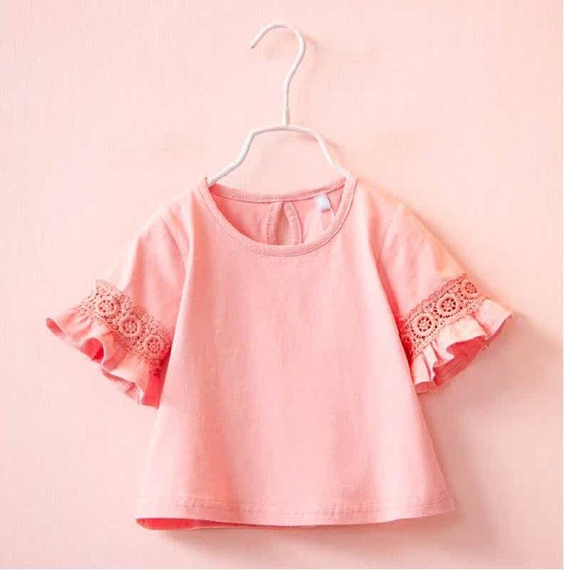 中长款婴儿童女童装女童蕾丝短袖上衣宝宝打底衫夏天婴儿t恤衫|ruв категории Женская одежда, футболка - от Buy2taobao.com для оказания профессиональной услуги покупки агента Taobao