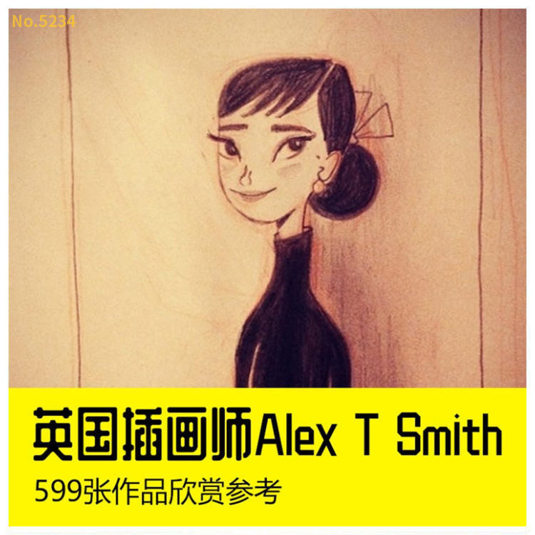 英国插画家alex t smith人物设计图片素材卡通动漫临摹参考图集