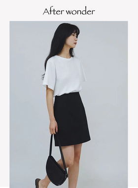 afterwonder高腰A字西装短裙简约百搭显瘦通勤时髦高级气质小个子