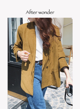afterwonder诺丁山西装 复古休闲宽松外套女气质小众设计电影感
