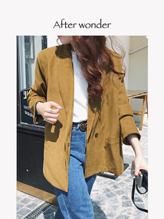afterwonder诺丁山西装 复古休闲宽松外套女气质小众设计电影感