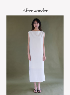afterwonder踏云玫瑰 真丝白色连衣裙 drysilk干丝肌理之美桑蚕丝