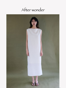 afterwonder踏云玫瑰 真丝白色连衣裙 drysilk干丝肌理之美桑蚕丝