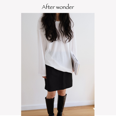 Afterwonder薄款防晒纯色T恤百搭轻盈宽松空气感长袖罩衫时髦简约