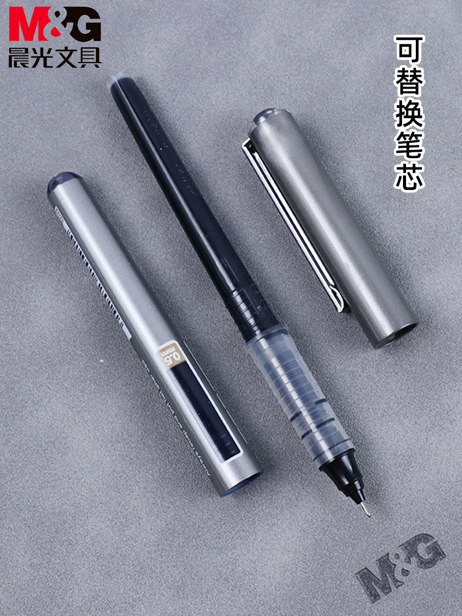 CHENGUANG 공식 서명 펜 비즈니스 사무실 펜 0.5MM 직선 액체 볼펜 남성용 블루 레드 블랙 대용량 대용량 쓰기 교체 가능한 코어 높은 외관 도매 회의 펜