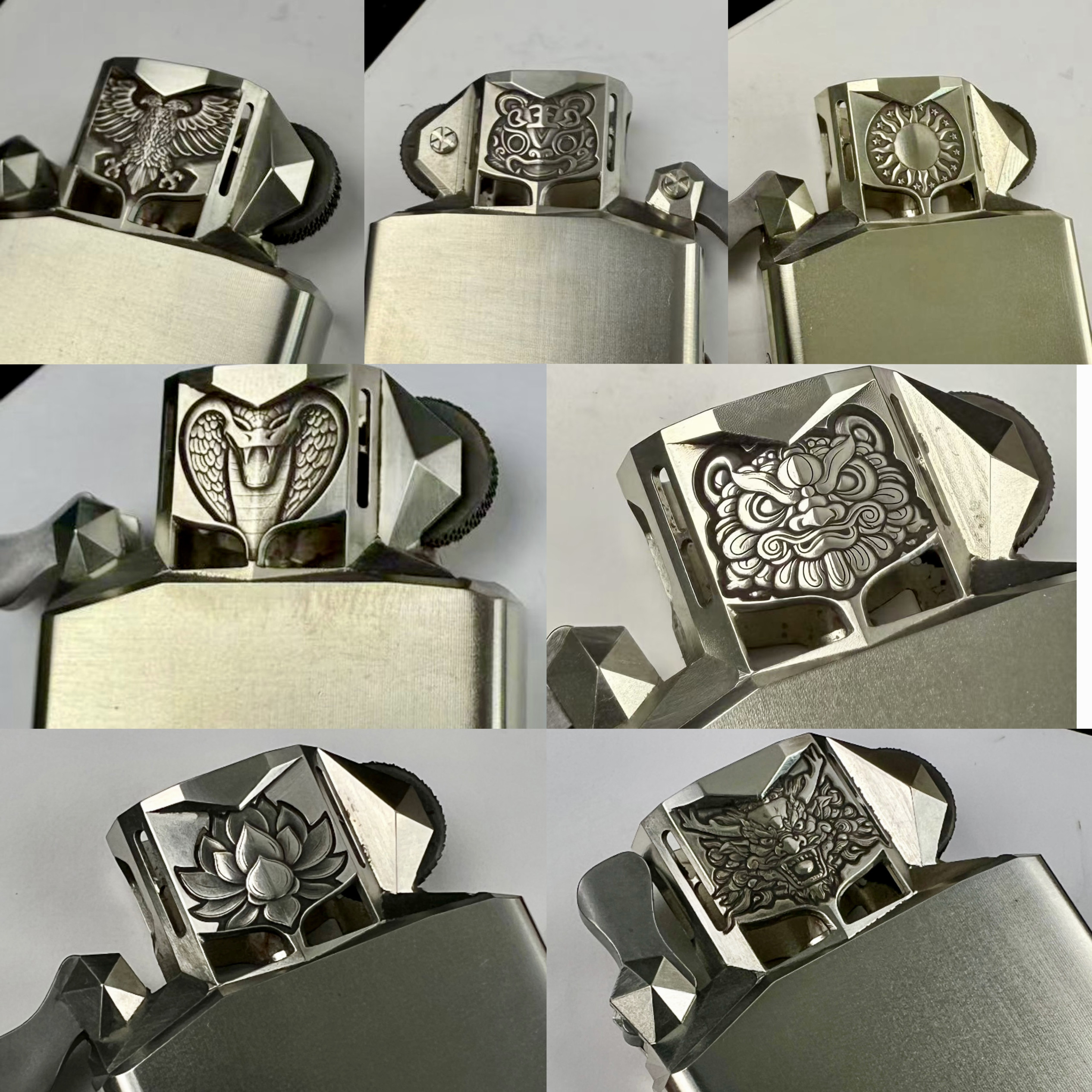 去造出品镍银内胆防风墙图案雕刻适用于Zippo