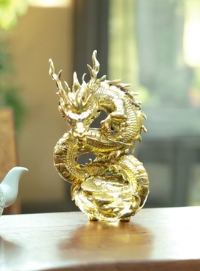 神龙出海金属黄铜摆件