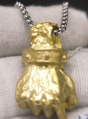 欧美重工拳头项链复古个性男士霸气拳击项链嘻哈街头吊坠饰品礼物