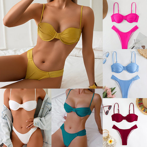 Sexy Solid-color Swimsuit Women’s Two-piece Swimsuit Women