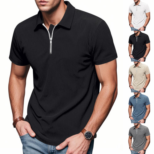 2026 American Men's Loose rduroy Ami Khi Half Zipper Lapel S