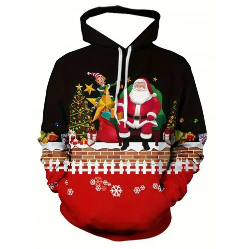 Men's Digital Printing Christmas Series Hooded Manufacturers