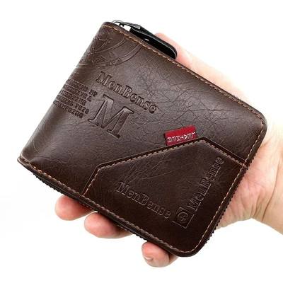 Men's Wallet Made of Leather Wax Oil Skin Purse for Men Coin