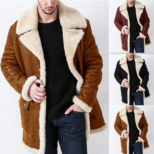 2026 Thickened Suede Faux Fur Men's at Long at European Vers