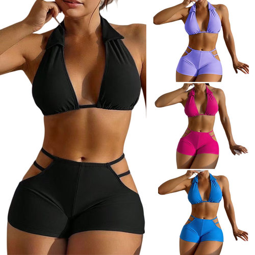 Split Swimsuit Women's Sexy Solid lor High-end Sense Pure De