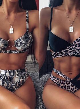 2020 Sexy Women High Waist Bikini Swimsuit Swimwear Female B