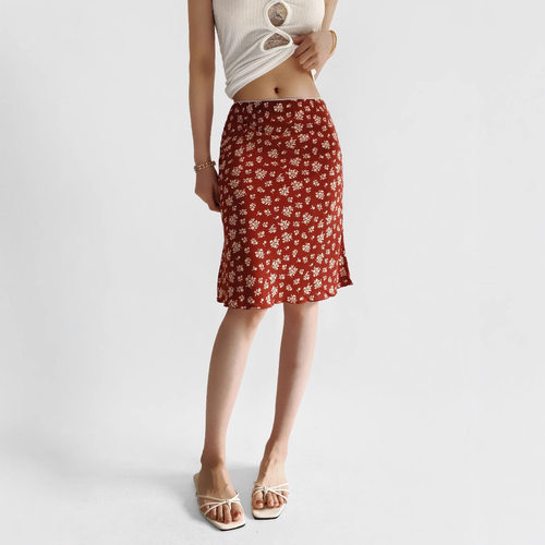 Vintage Korean-style Hip Mid-length Waist Hip Plaid Skirt Wo