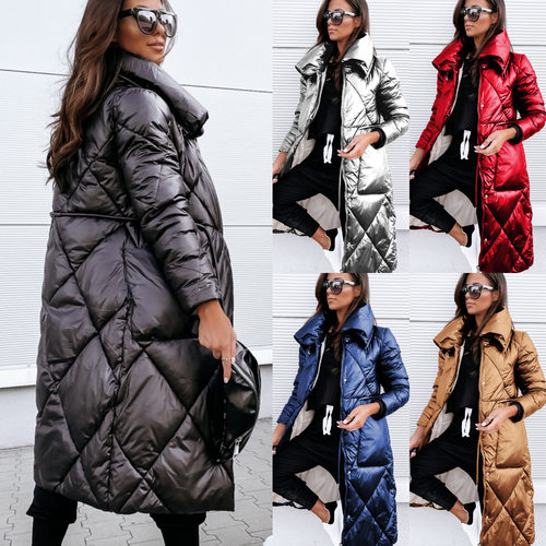 Spot Bright e Elegant mmuter Lapel Long Women's Zipper Long