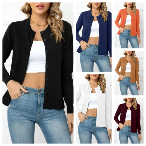 Cardigan Jacket 2026 New Knitted Slim Round Neck Green Top L