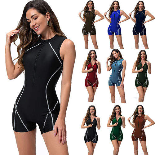 Women’s mpetitive Swimsuit, One-piece Boxer-style Surf Suit
