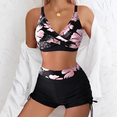 2026 mforle Swimsuit Two-piece Printed Tankini Quick-drying