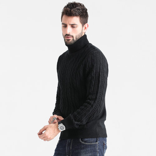 2026 Korean-style Men's Slim-fit Warm Mock-neck Sweater For