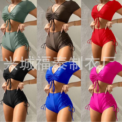 2026 Fashion Short-sleeved Women's Swimsuit High-end Sexy Wo
