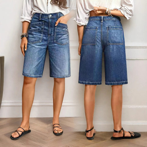 Washed Elastic Waist Straight Retro Sanding Pants Women
