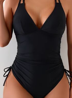 2026 One-piece Women’s Solid-color -made Swimsuit That Flat