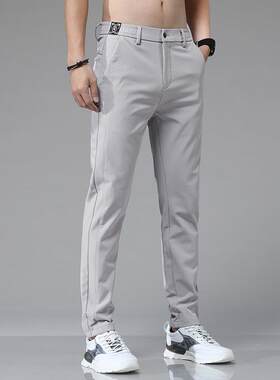 Pants Men's Summer Ice Silk Casual Pants Men's Straight Loos