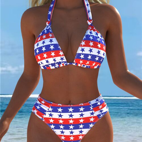 2026 Multicolor Printed Tankini Strap Backless Slim-fit Fash