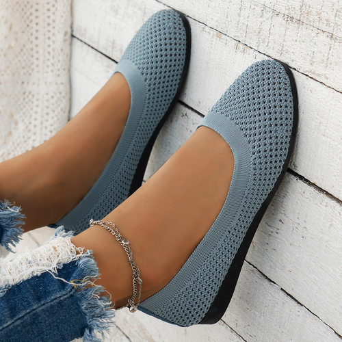 2026 Plus Size Round-toe Flat Fly-woven Single-layer Shoes W