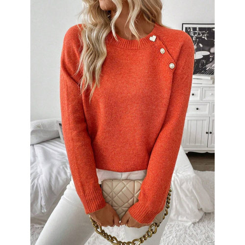 Knitwear Women's Casual Slant Button Knitted