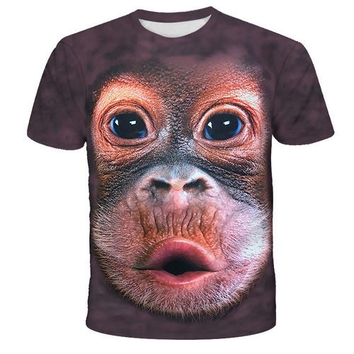 T-shirt Printed Animal Short-sleeved T-shirt Large Size Spor