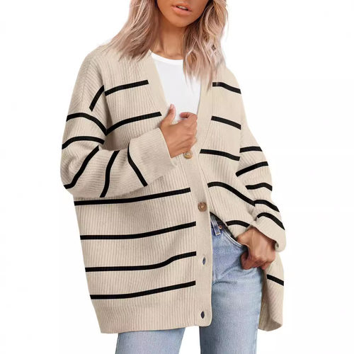Cardigan 2026 Style Simple All-match Knitted Button V-neck S