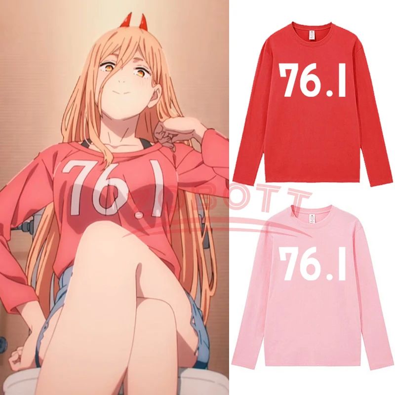 XXS-5XL Power 76.1 Words Printing Cosplay Long Sleeve T Shir 饰品/流行首饰/时尚饰品新 项链 原图主图