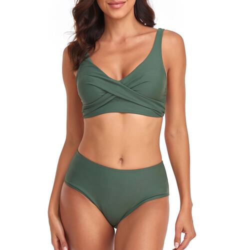 2026 Two-piece Swimsuit Cross-tie Ruched Bikini For Women