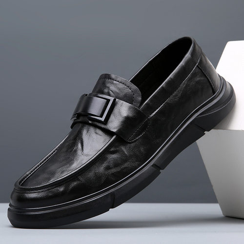 2026 Winter British Shoes Men's  Casual Leather Shoes 1 Slip