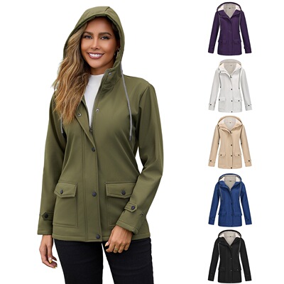 2026 Women's Hooded mposite Fleece-lined Water-repellent Jac
