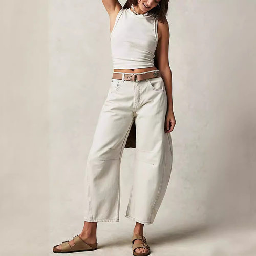 2026 Wide Leg Loose Women's Low Waisted Washed Denim K306