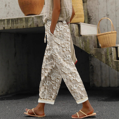 Fashionable Women's Literary Retro Loose Casual Pattern Prin